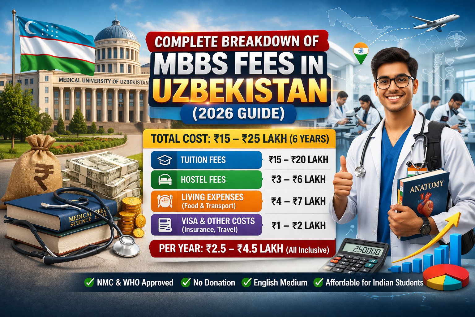 Complete Breakdown of MBBS Fees in Uzbekistan (2026 Guide)